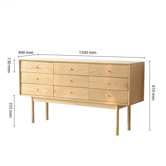 OAKI Chest of Drawers 9, Natural Walnut OAKI Chest of Drawers 9, Natural Walnut