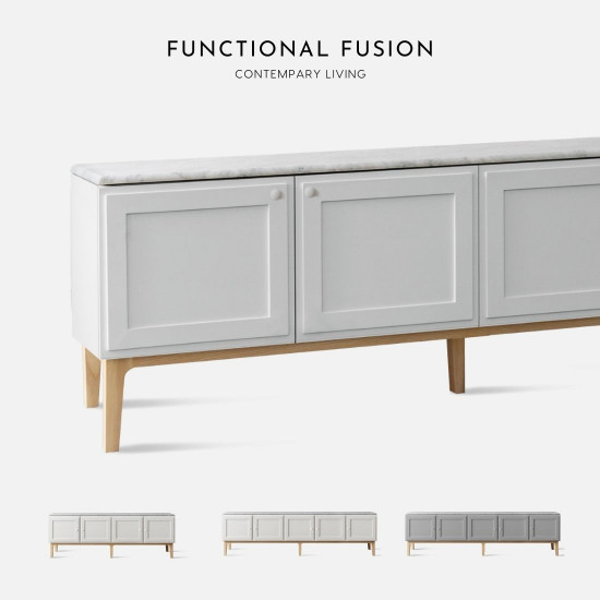 MABURU TV stand L200, White MABURU TV stand L200, White