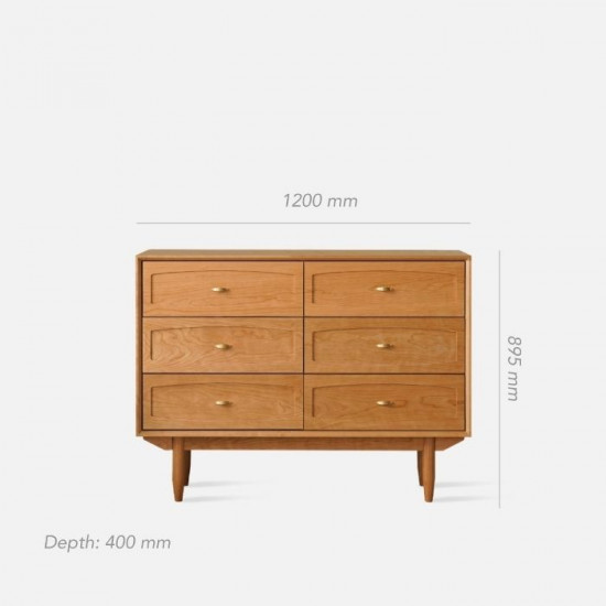 [SALE] NADINE Chest of 6 Drawers, L120