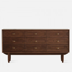 NADINE Chest of 9 Drawers, L160, Natural Walnut