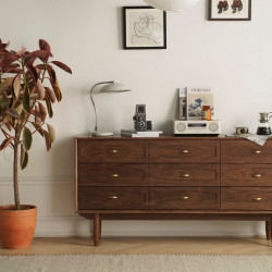 NADINE Chest of 9 Drawers, L160, Natural Walnut
