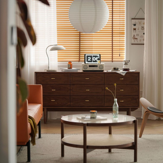 NADINE Chest of 9 Drawers, L160, Natural Walnut NADINE Chest of 9 Drawers, L160, Natural Walnut