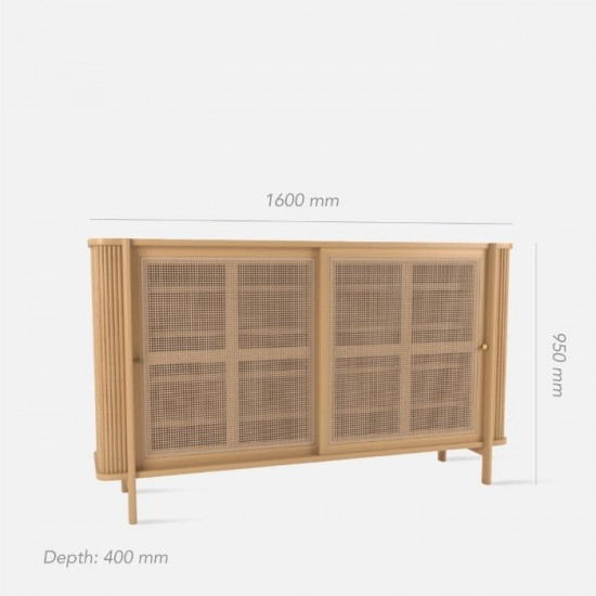 SEN RATTAN Sideboard L160, White Wash 