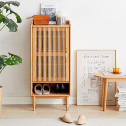 ELGIN Linear Shoe Cabinet, single door, Natural Oak