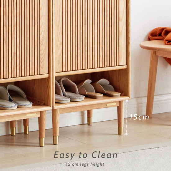 ELGIN Linear Shoe Cabinet, single door, Natural Oak [Last One Display]