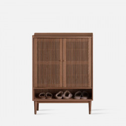 ELGIN Linear Shoe Cabinet, 2 doors, Natural Walnut