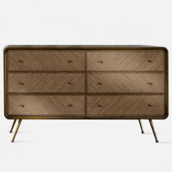 OAKI Retro Style Chest of Drawers, W140, Walnut Brown