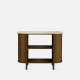 OAKI Rattan Sideboard with Terrazzo Top, Walnut Brown OAKI Rattan Sideboard with Terrazzo Top, Walnut Brown