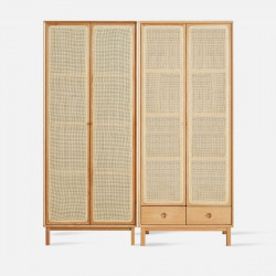 ELGIN Rattan Wardrobe, Combined 