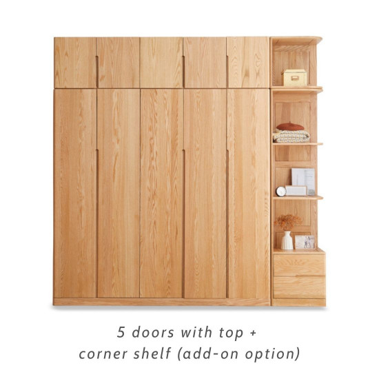 KIKO Wardrobe, 5 doors with top, L200 KIKO Wardrobe, 5 doors with top, L200