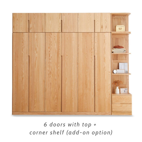 KIKO Wardrobe, 6 doors with top, L240 KIKO Wardrobe, 6 doors with top, L240