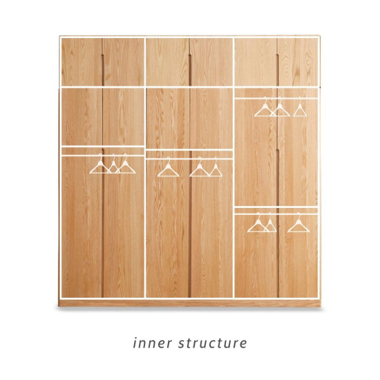 KIKO Wardrobe, 6 doors with top, L240 KIKO Wardrobe, 6 doors with top, L240