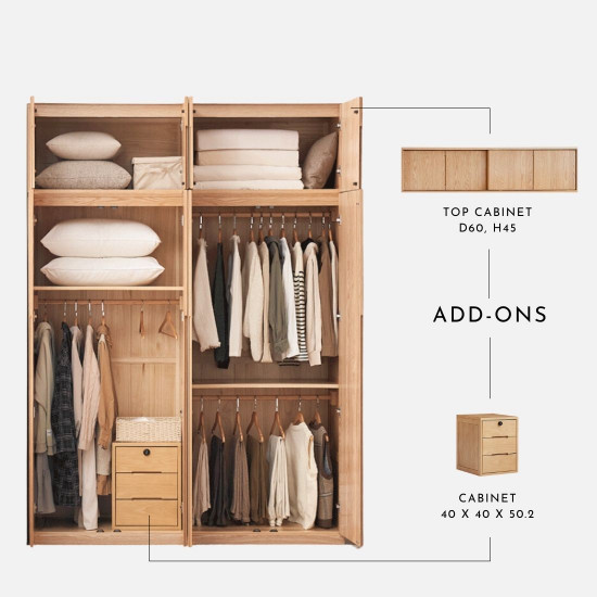 DOLCH Wardrobe with sliding doors, Ver.2, L140/L160