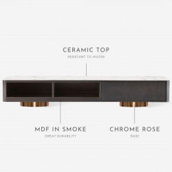 NOVA Ceramic Top TV cabinet, Black L200