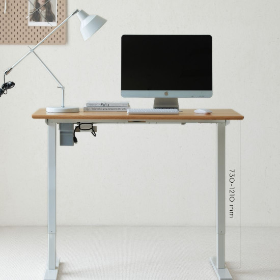 RENZ Adjustable Work Desk, White Legs, L115, L135