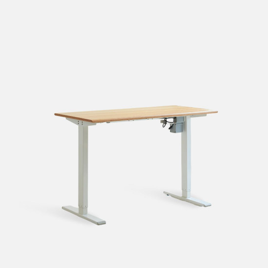 RENZ Adjustable Work Desk, White Legs, L115, L135
