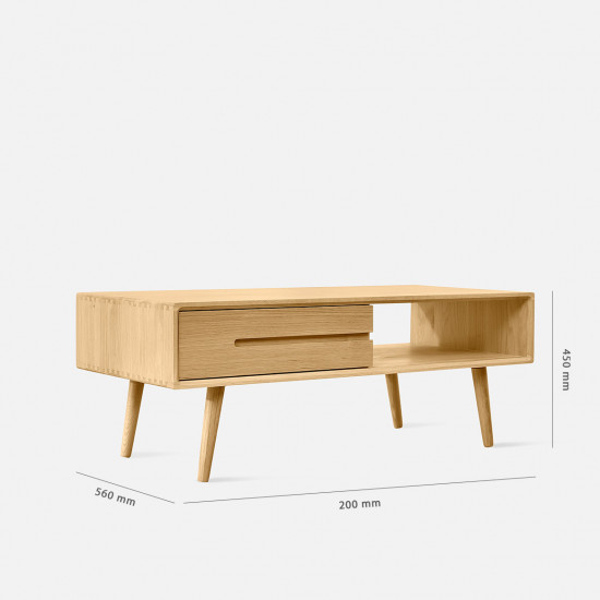 ZIPLINE Coffee Table, W105/120/130, Oak [SALE]
