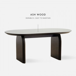 WILLOW Oval Black Ashwood Dining Table, L180