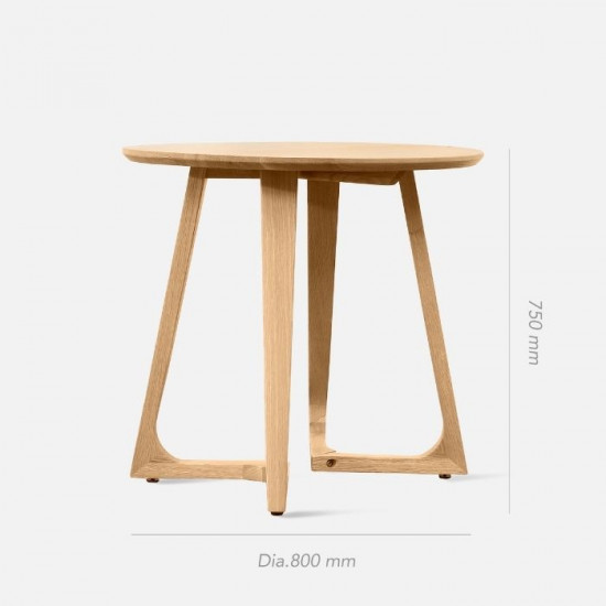 Horn Round Table D80, Oak Horn Round Table D80, Oak