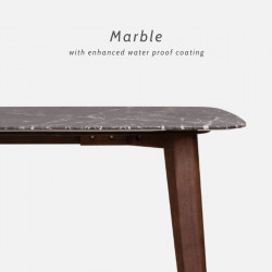 NOVA Marble Table, Dark Grey, L140 - L240