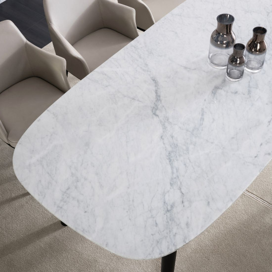 NOVA Marble Table V2, Dark Grey, L140 - L240