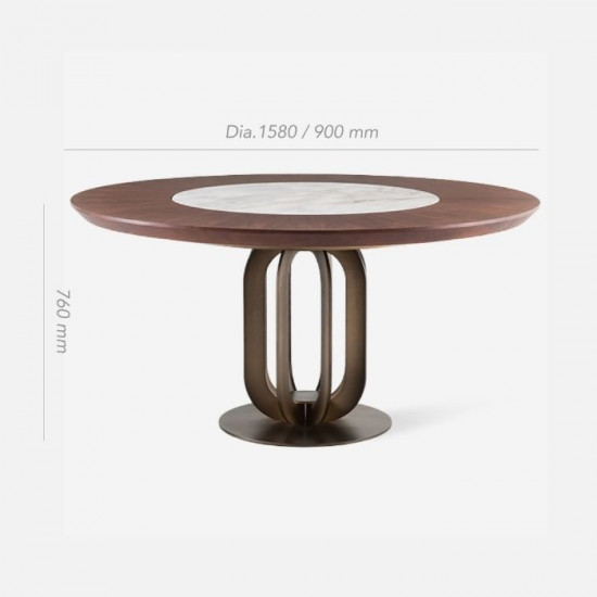 NOVA White Marble Round Table, Dia.158