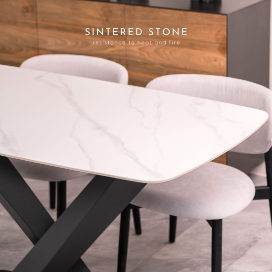 NORTON Sintered Stone Table, L130-220, Snow white NORTON Sintered Stone Table, L130-220, Snow white
