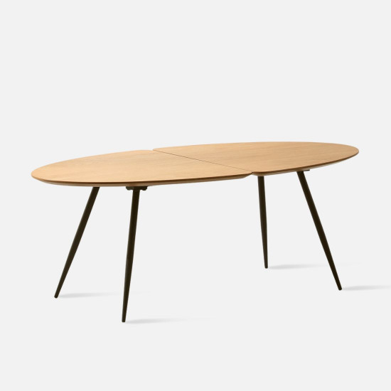 VIGGO Oval Coffee Table, Oak, L118