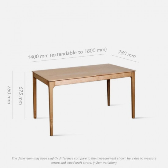 SEN Extendable Table L140-180 Ash SEN Extendable Table L140-180 Ash