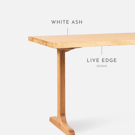 Live Edge Table, Natural Ash, L130-L180 Live Edge Table, Natural Ash, L130-L180