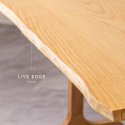 Live Edge Table, Natural Ash, L130-L180
