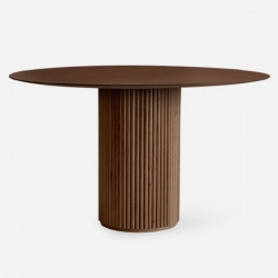 SEN Dining Round Table, Teak, D100, D120
