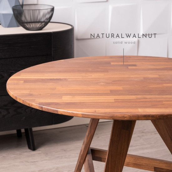 PIECE Round Table, D100, Natural Walnut [Display]