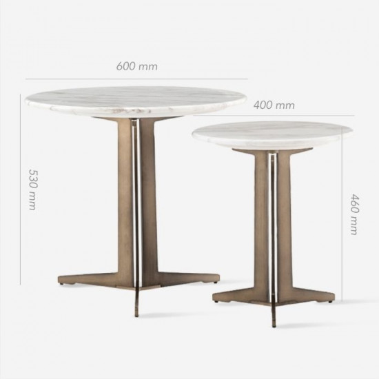 (SALE) NOVA One Leg Side Table SET