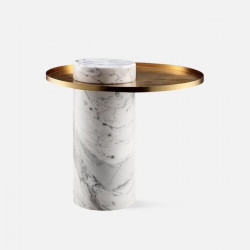 Willow STONE side table, White [Display]