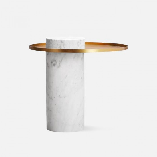 Willow STONE side table, White