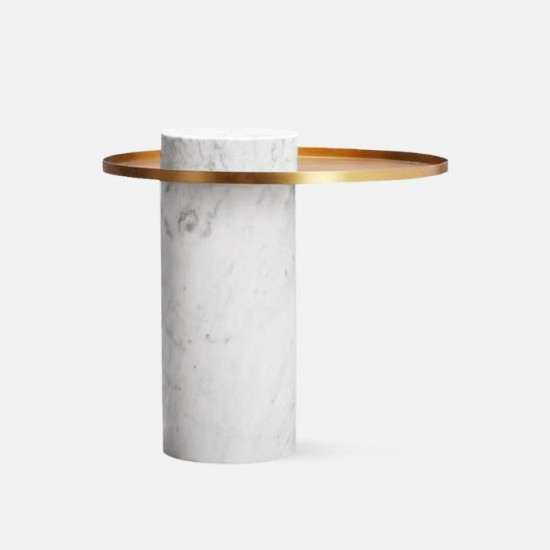 Willow STONE side table, White Willow STONE side table, White