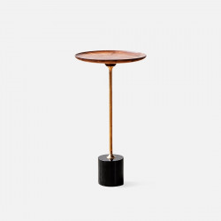 ONE Side Table, Natural walnut with brass