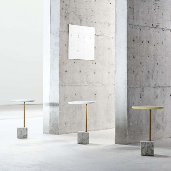 Marble based side table, White Marble based side table, White
