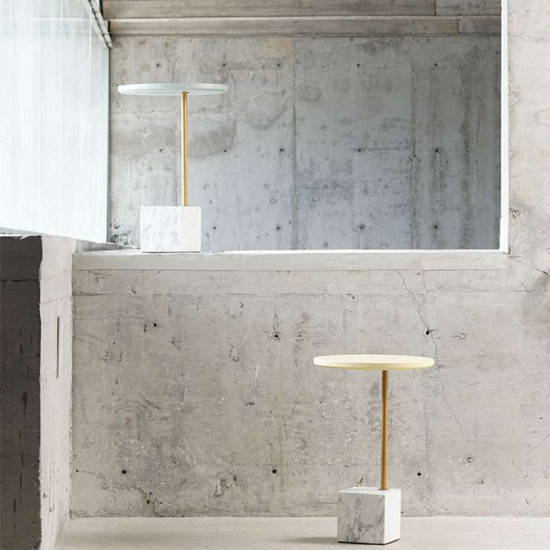 Marble based side table, White Marble based side table, White