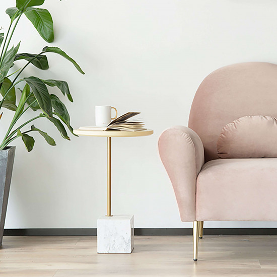 Marble based side table, White Marble based side table, White