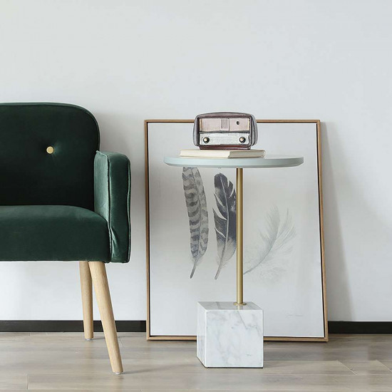 Marble based side table, White Marble based side table, White