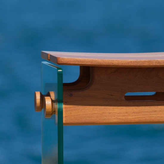 G Wood Stool, Teak G Wood Stool, Teak