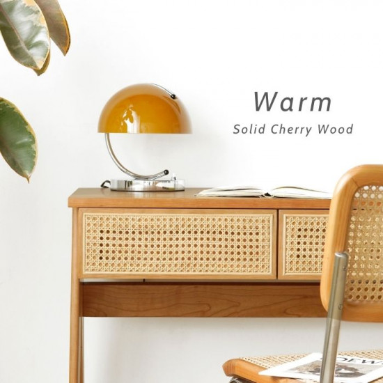 NADINE Rattan Workdesk, L90, Cherrywood  (Last One)