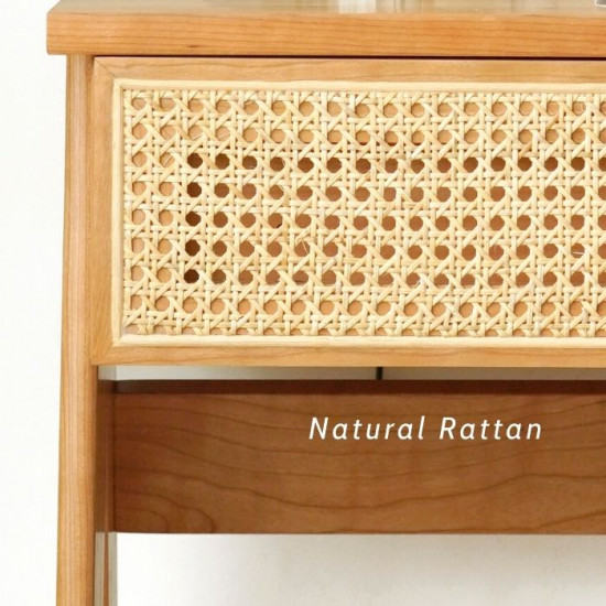 NADINE Rattan Workdesk, L90, Cherrywood (Last One) NADINE Rattan Workdesk, L90, Cherrywood (Last One)