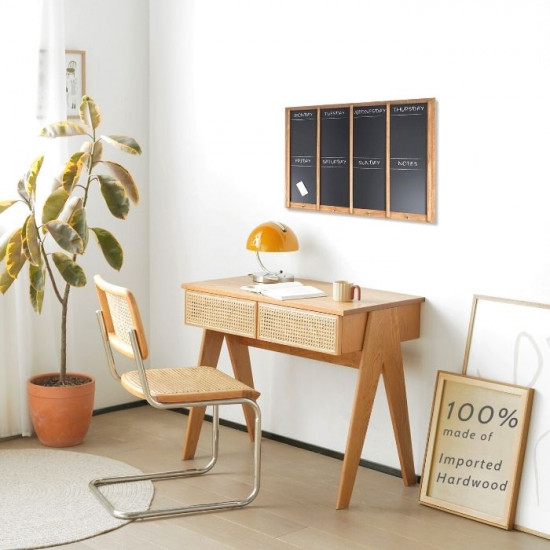 NADINE Rattan Workdesk, L90, Cherrywood (Last One) NADINE Rattan Workdesk, L90, Cherrywood (Last One)