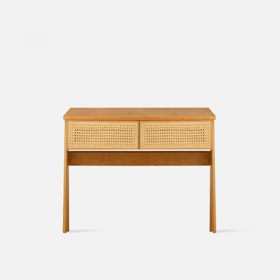 NADINE Rattan Workdesk, L90, Cherrywood (Last One) NADINE Rattan Workdesk, L90, Cherrywood (Last One)