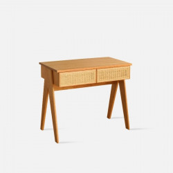 NADINE Rattan Workdesk, L90, Cherrywood  (Last One)