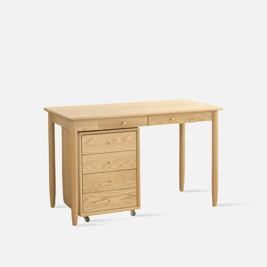 NOR Work Desk L100-140, Oak, with drawers 