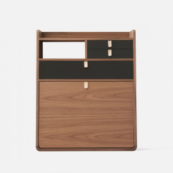 Wall Secretary Desk Gaston Walnut 60 - Slate Grey